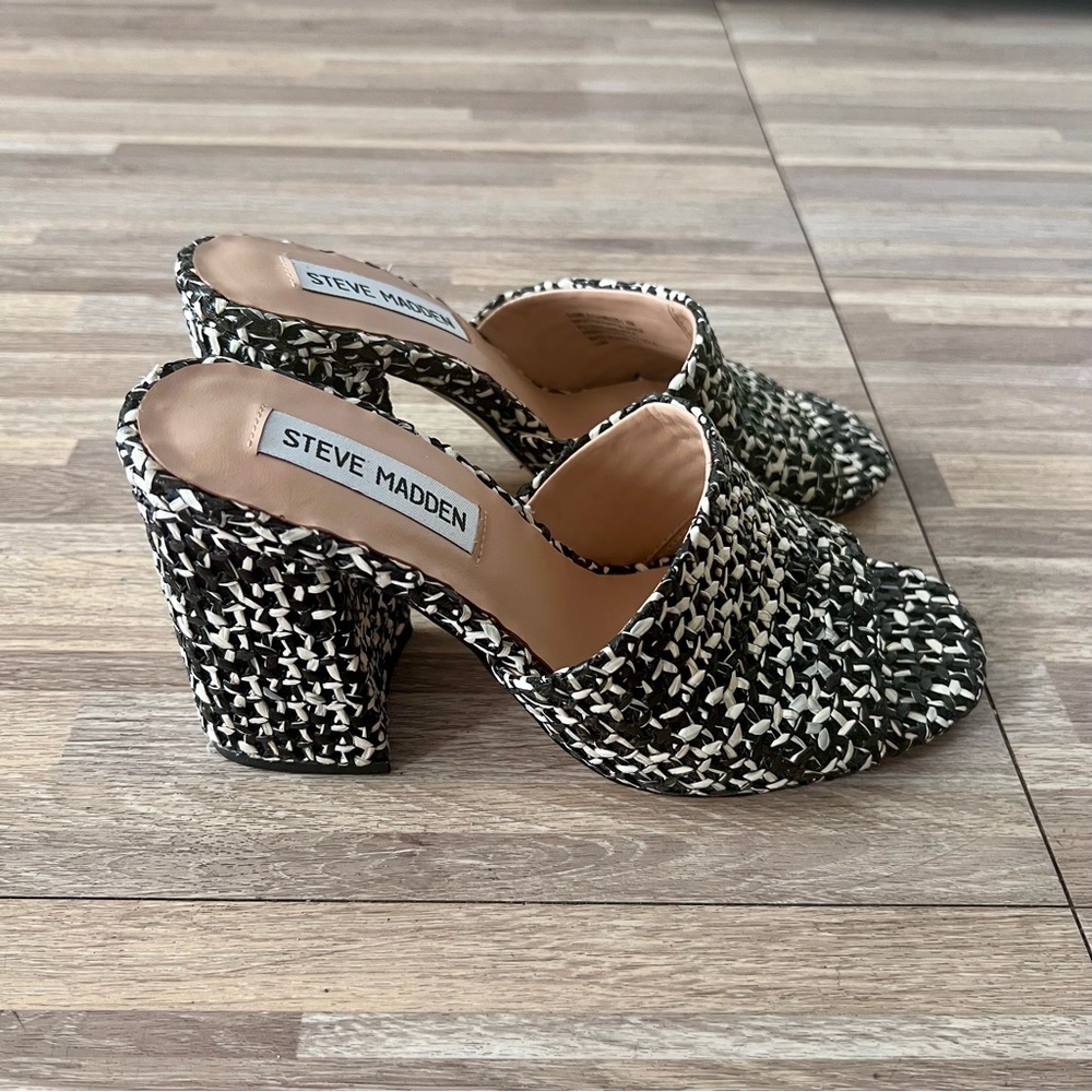 Steve Madden GAMBLE multicolored block heel mule, women’s size 6